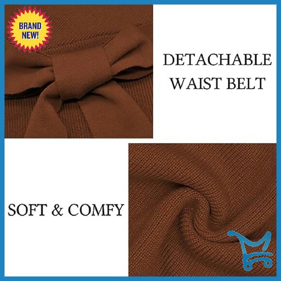 Sexy Batwing Long Sleeve Backless Wrap Knit Sweater Mini Dress - Picture 6 of 8